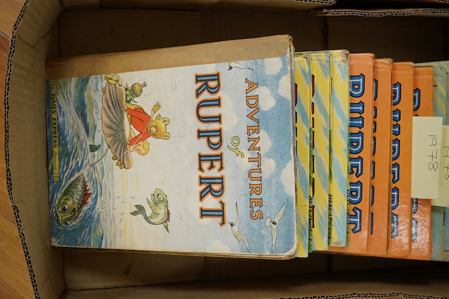 Rupert - Rupert Annuals, duplicates (some in multiple copies (as noted): 1948, 1950, 1954, 1965, 1968, 1969 (3), 1970 (2), 1971 (2), 1972 (7), 1973 (6), 1974 (5), 1975 (3), 1976 (3), 1977 (3), 1978 (4), 1979 (2) (45) Con